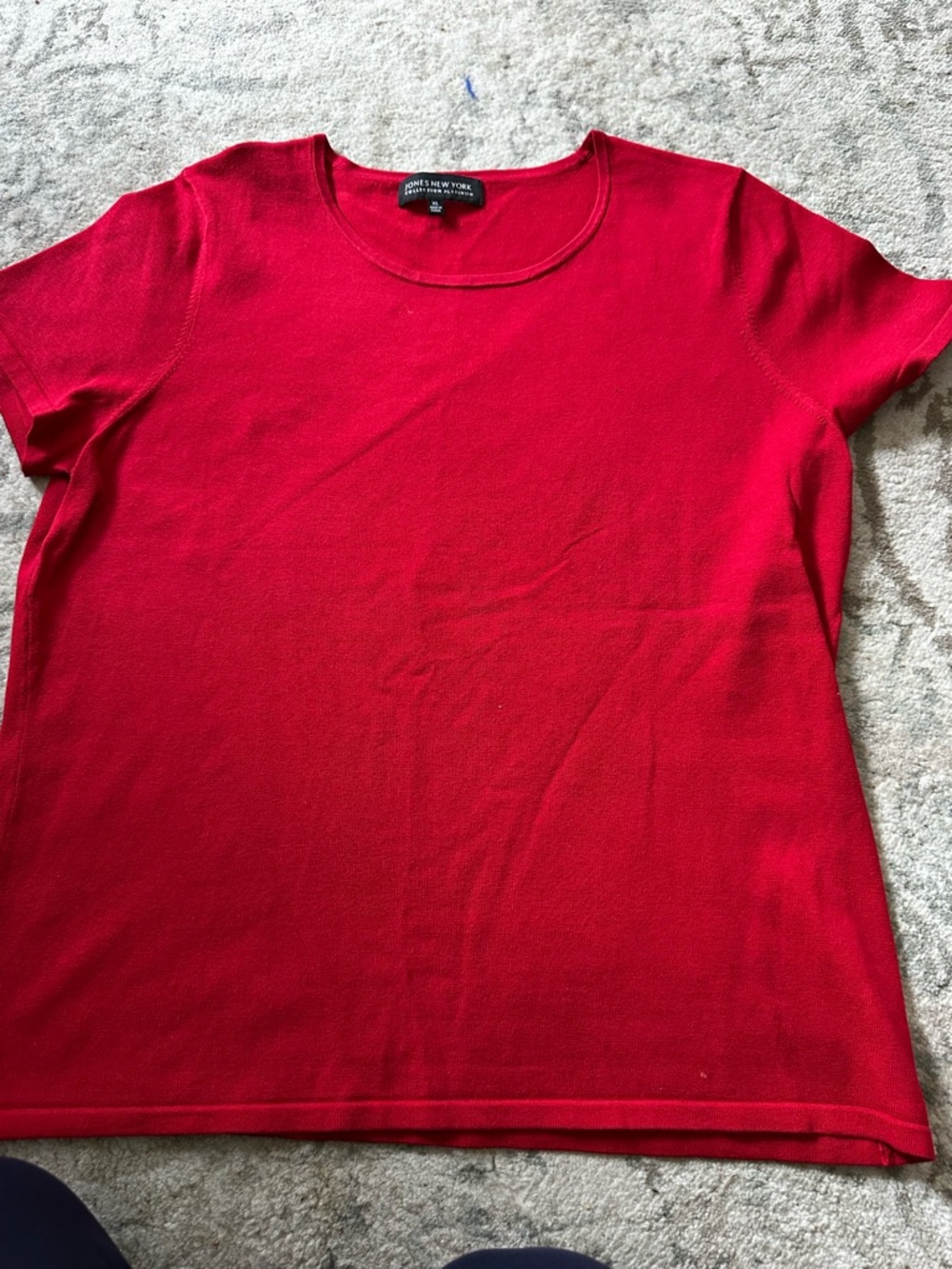 XL Jones New York Vibrant Red Short Sleeve Knit Tee